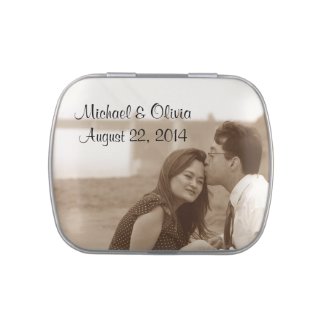 Personalized Wedding Photo Candy Favors Tin