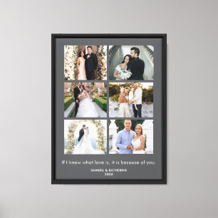 Personalized Wedding Photo Collage Canvas Print