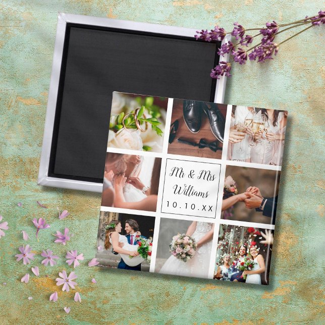 Personalized Wedding Photo Collage Magnet (Creator Uploaded)