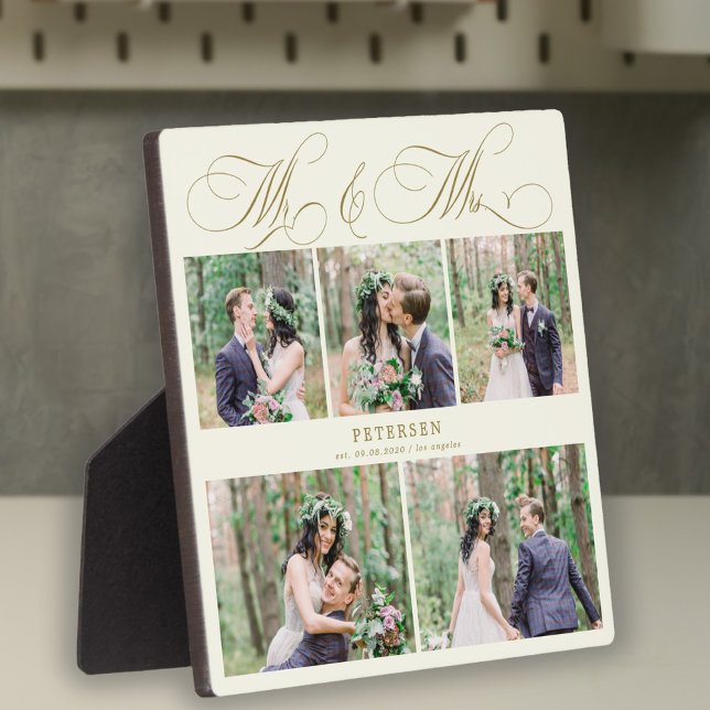 Personalized wedding photo collage Mr and Mrs Plaque (Creator Uploaded)