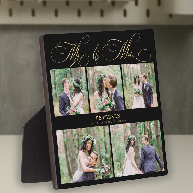 Personalized wedding photo collage Mr and Mrs Plaque (Creator Uploaded)