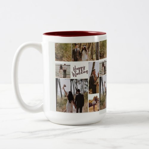 Personalized Wedding Photo Collage Mug
