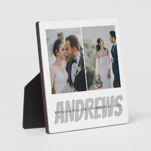 Personalized Wedding Photo Collage Plaque Elegant