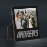 Personalized Wedding Photo Collage Plaque  Elegant<br><div class="desc">Elegant wedding photo collage plaque features three vertical or portrait oriented photos aligned side by side.</div>