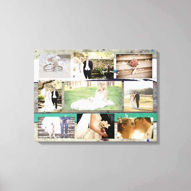Personalized Wedding Photo Collage Wall Art (Front)