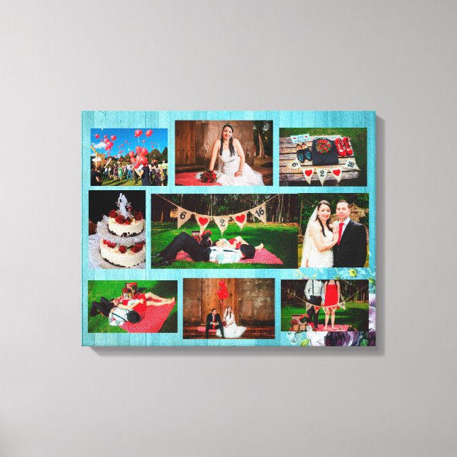 Personalized Wedding Photo Collage Wall Art (Front)