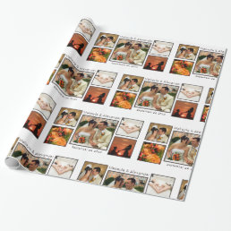 Personalized Wedding Photo Collage Wrapping Paper