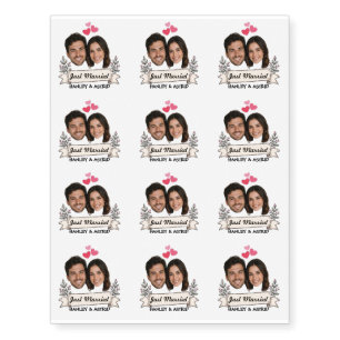 Personalized Wedding Photo Custom Names & Text Temporary Tattoos