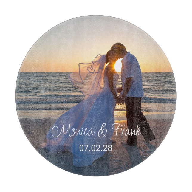Personalized Wedding Photo Cutting Board (Front)