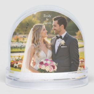 Personalized Wedding Photo & Date  Snow Globe