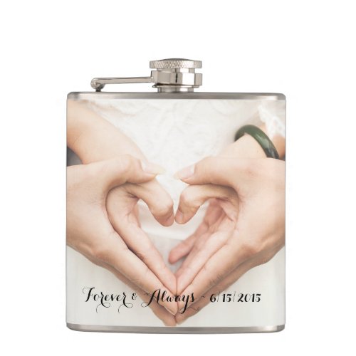 Personalized Wedding Photo Forever  Always Flask