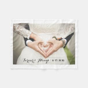 Personalized Wedding Photo Forever & Always Fleece Blanket
