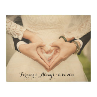 Personalized Wedding Photo Forever & Always Wood Print