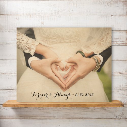 Personalized Wedding Photo Forever  Always Wood Wall Art