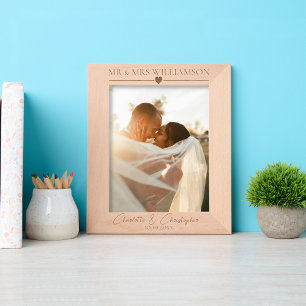 Personalized wedding photo frame name date