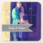Personalized Wedding Photo Gray Modern Tag