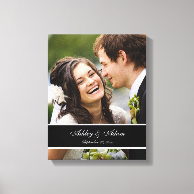 Personalized Wedding Photo Keepsake Canvas Print (Front)