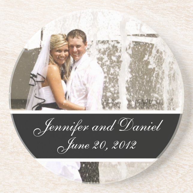 Personalized Wedding Photo Keepsake Coasters (Front)