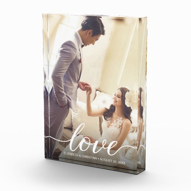 Personalized Wedding Photo Keepsake Love script (Right)