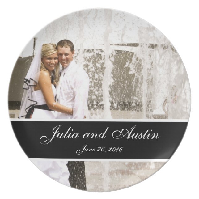 Personalized Wedding Photo Keepsake Plate (Front)