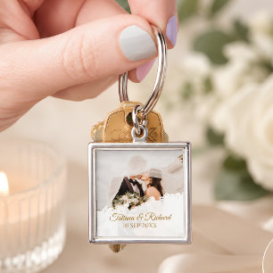 Personalized Wedding Photo Keychain Favor