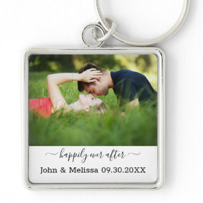 Personalized Wedding Photo Marriage Quote Keychain
