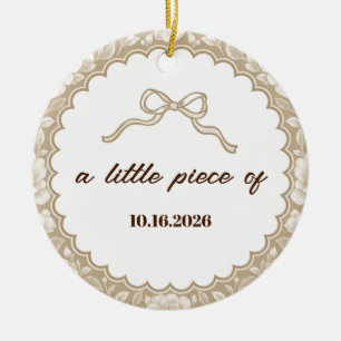 Personalized Wedding Photo Names & Date Ceramic Ornament