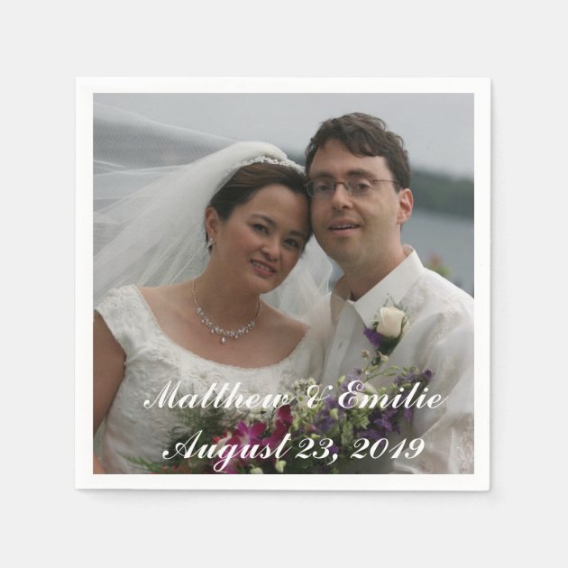 Personalized Wedding Photo Napkins Zazzle   Personalized Wedding Photo Napkins Rdb882527fcea42d18e964b1a3a552edb Zfkx3 630 