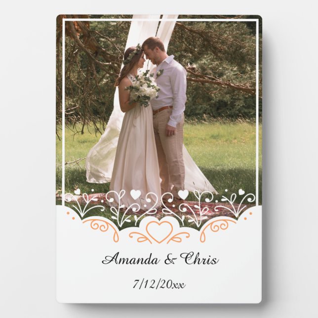 Personalized wedding Photo save name and date Plaque (Front)