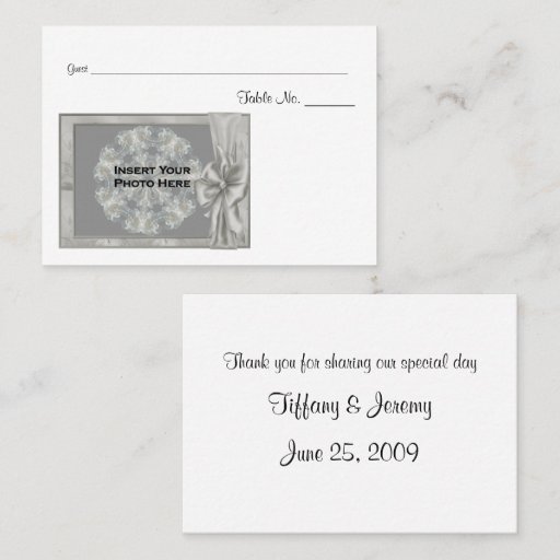 Customizable Personalized Wedding Photo Table Place Cards #3 Business Card Template