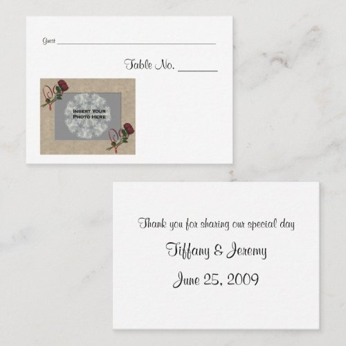 Personalized Wedding Photo Table Place Cards #1 Business Card