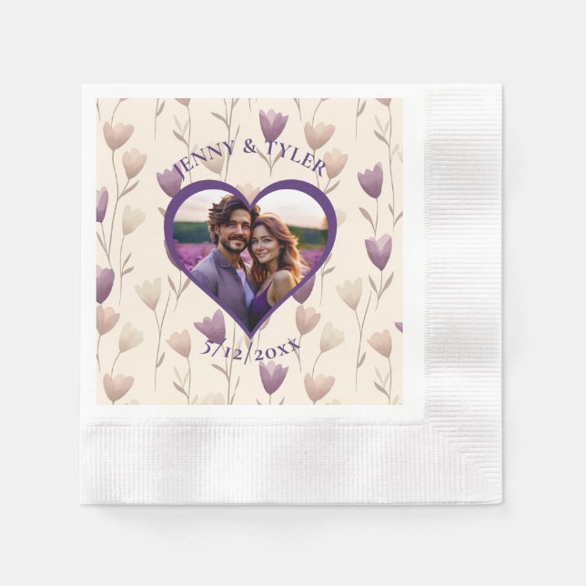 Personalized Wedding | Photo Template Napkins (Front)