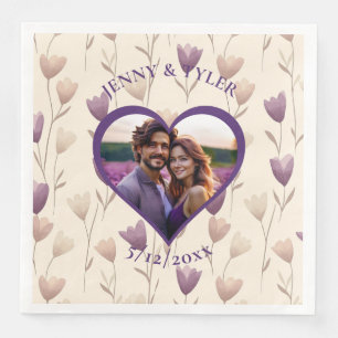 Personalized Wedding Photo Template Paper Dinner Napkins