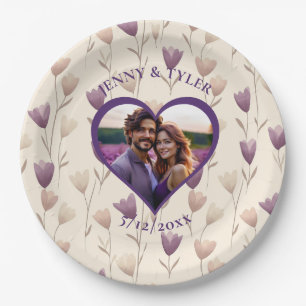 Personalized Wedding Photo Template Paper Plates