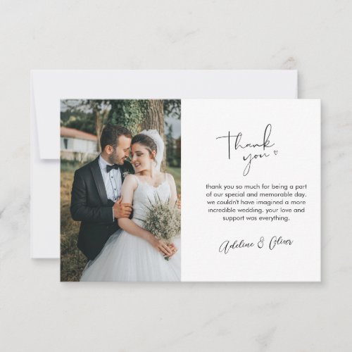 Personalized Wedding Photo Thank You Card