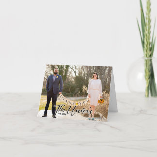 Personalized Wedding Photo Thank You Card