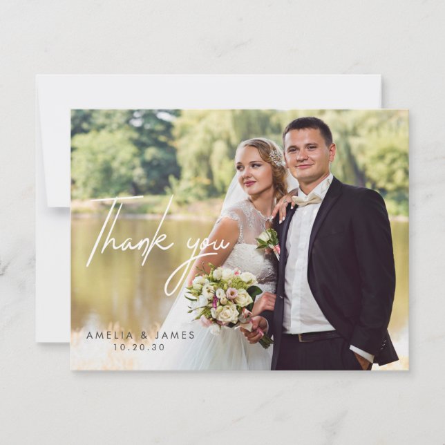 Personalized Wedding Photo Thank You Card (Front)