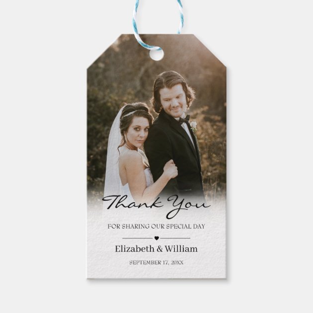 30 Vintage Heart Tags 'Thank You For Sharing Our Special Day' Wedding Favours 