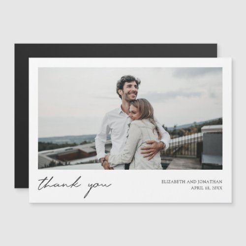 Personalized Wedding Photo Thank You Magnet