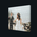 Personalized Wedding Photo & Vows Canvas Print<br><div class="desc">Modern and elegant design printed Personalized Wedding Photo & Vows Canvas Print that can be customized with your text. Please click the "Customize it" button and use our design tool to modify this template. Check out the Graphic Art Design store for other products that match this design!</div>