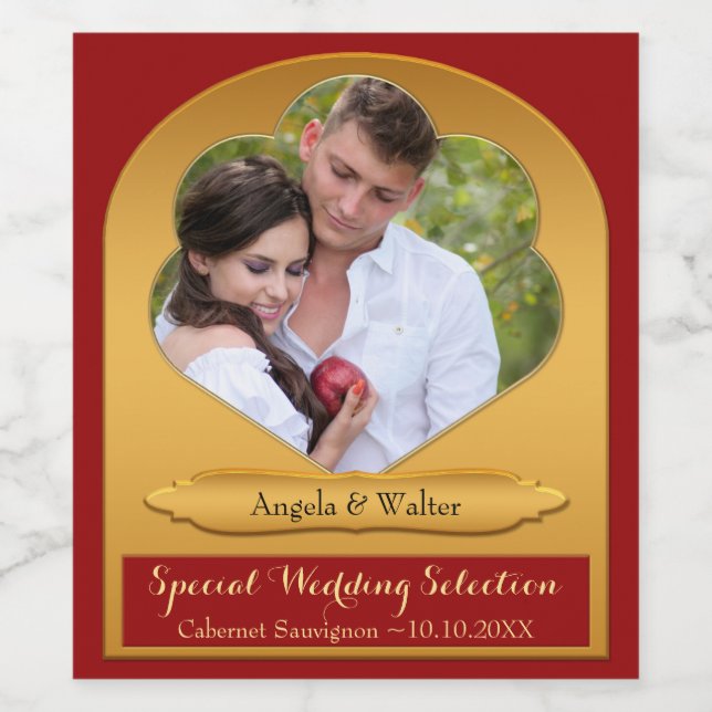 Personalized Wedding Photo Wine Label (Single Label)
