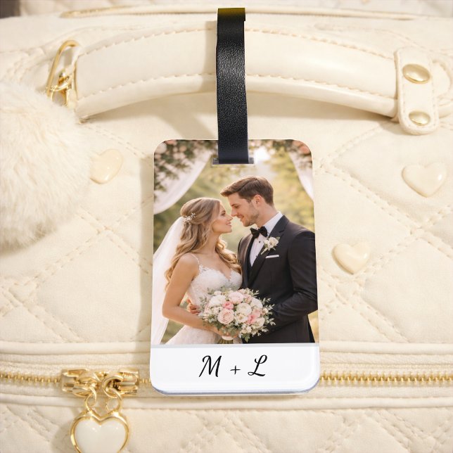 Personalized Wedding Photo With Initials  Luggage Tag (Creator Uploaded)