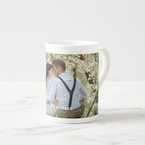 Personalized Wedding Photo With Modern Bone China Mug