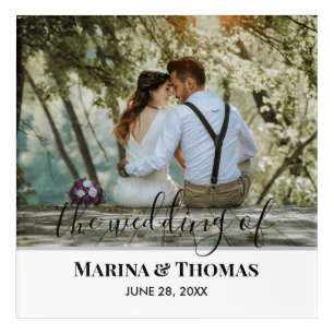 Personalized Wedding Photo With Modern Calligraphy Acrylic Print