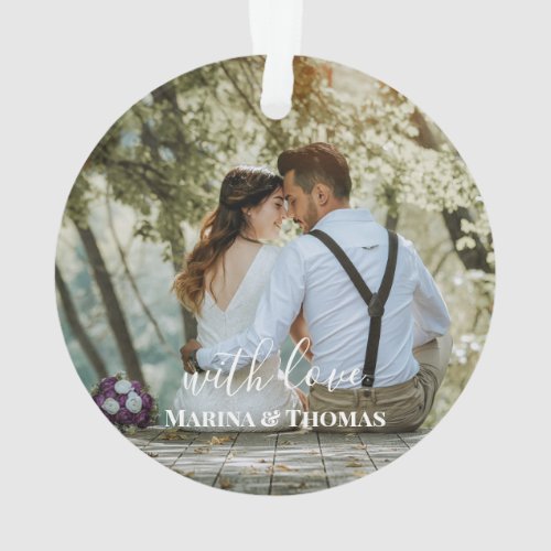 Personalized Wedding Photo With Modern Calligraphy Ornament
