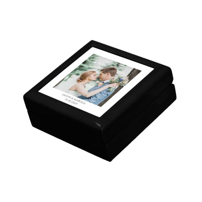 Personalized Wedding Photo Wood Keepsake Box (Side)
