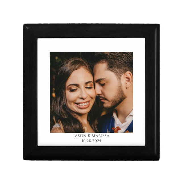 Personalized Wedding Photo Wood Keepsake Box (Front)