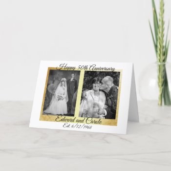 Personalized Wedding Photos 50th Anniversary Card by Everything_Grandma at Zazzle