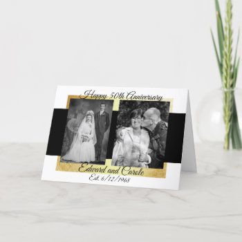 Personalized Wedding Photos 50th Anniversary Card by Everything_Grandma at Zazzle