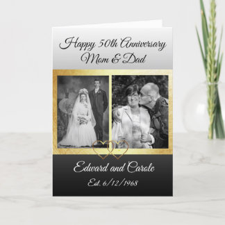 Personalized Wedding Photos 50th Anniversary Card